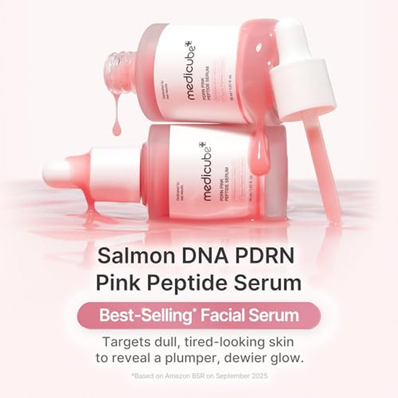 Korean Pink Skincare Set - PDRN Gel Mask, Serum and Collagen Cream