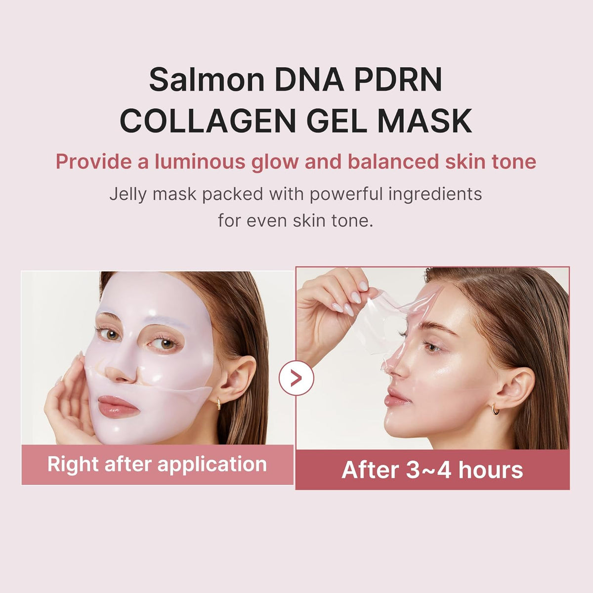 Korean Pink Skincare Set - PDRN Gel Mask, Serum and Collagen Cream
